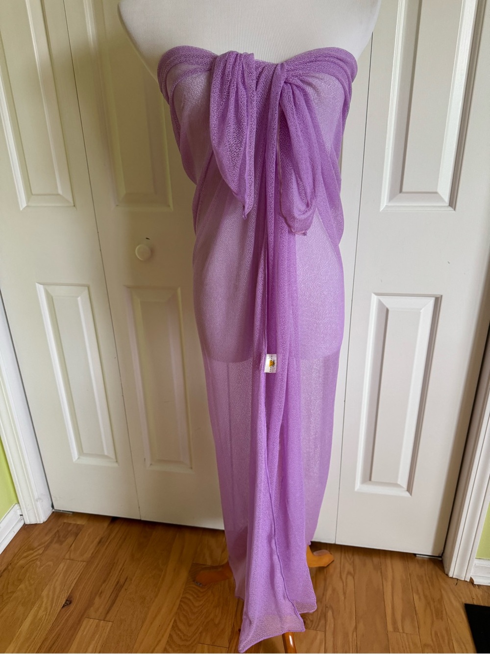 OCCHI VERDI Antibes Lilac Sheer Coverup Sarong NWOT